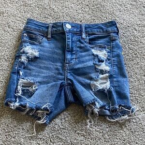 American Eagle Outfitters Ripped Blue Jean Shorts